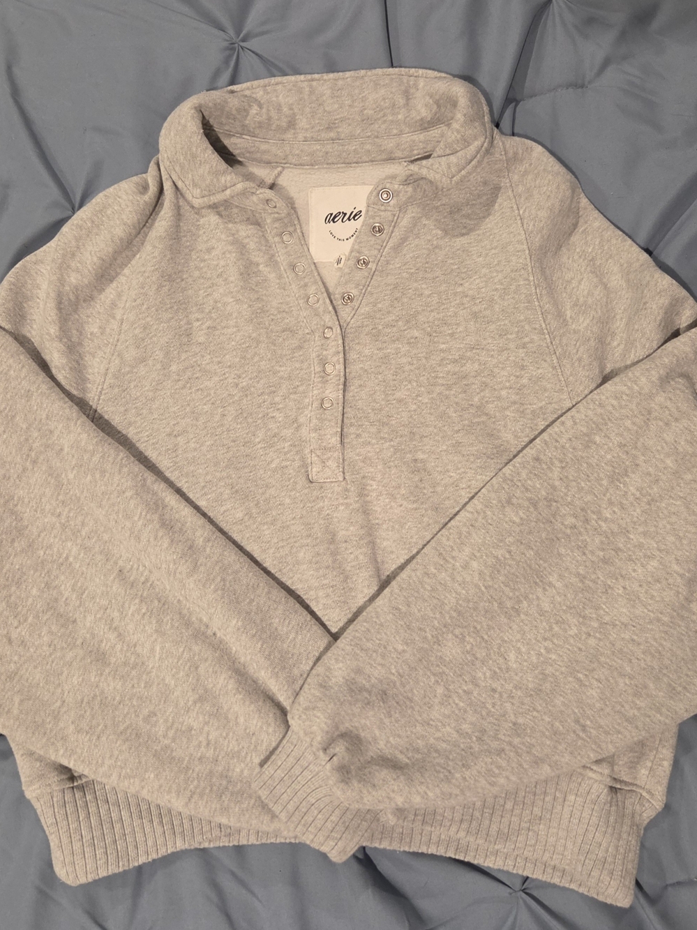 Aerie Light Gray Pullover Sweater